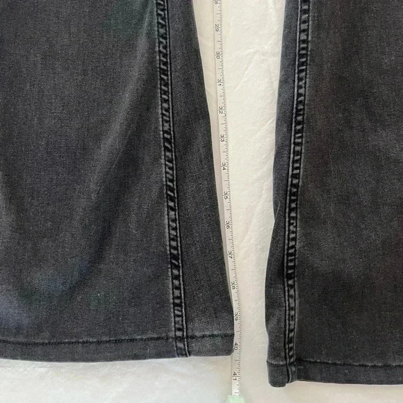 FREE PEOPLE Gray Stretch Denim Pull On Flare Pants 30R boho y2k hippie bohemian - Picture 9 of 11